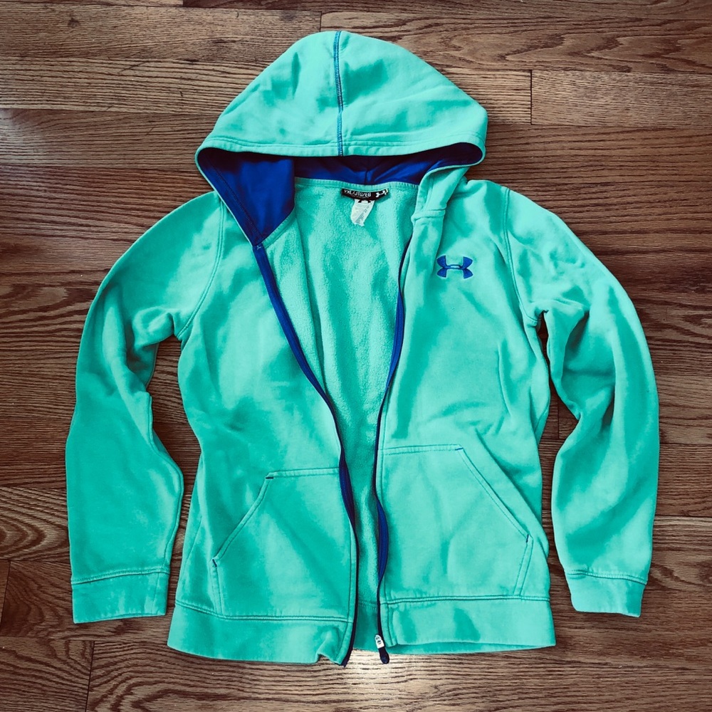 Green Under Armour Zip-Up Hoodie
